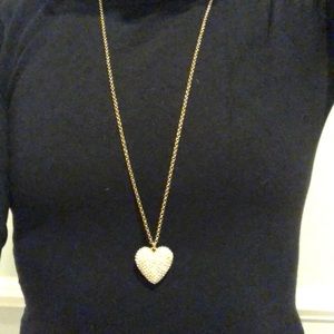 J.Crew necklace—gold heart with diamond details